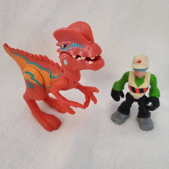 Imaginext Jurassic World Dinosaur & Handler Figures 2015 Red Green - Picture 1 of 1